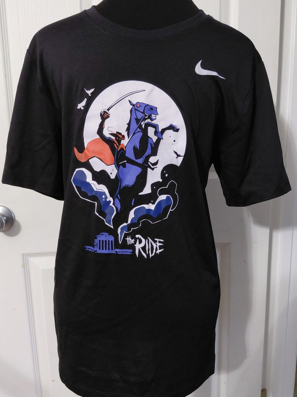 VA Cavaliers Nike Black Short Sleeve Graphic Tee with Rider Design